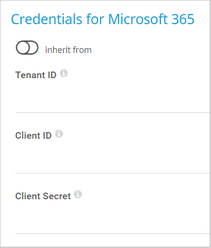 Credentials for Microsoft 365 Credentials for Microsoft 365