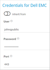 Credentials for Dell EMC Credentials for Dell EMC