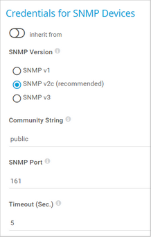Credentials for SNMP Devices Credentials for SNMP Devices