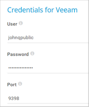 Credentials for Veeam Credentials for Veeam