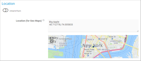 Location New York with Geo Coordinates and Label Big Apple Location New York with Geo Coordinates and Label Big Apple