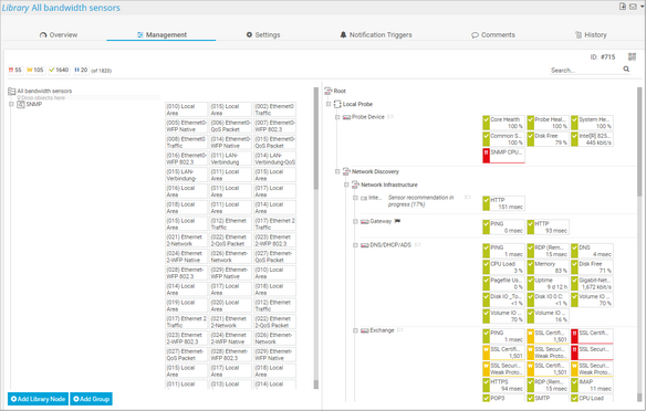 Bandwidth Library in Management Mode Bandwidth Library in Management Mode