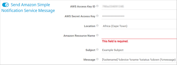 Send Amazon Simple Notification Service Message Send Amazon Simple Notification Service Message