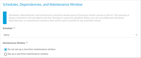 Schedules, Dependencies, and Maintenance Window Schedules, Dependencies, and Maintenance Window