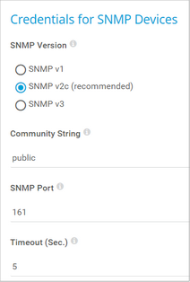Credentials for SNMP Devices Credentials for SNMP Devices