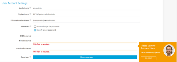Change the Default Password Change the Default Password