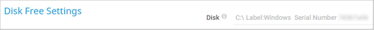 Disk Free Settings Disk Free Settings