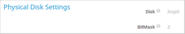 Physical Disk Settings Physical Disk Settings